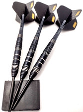 90% Tungsten Darts Set 25g Black or Gold 90% Barrels Stems & Strong Dart Flights