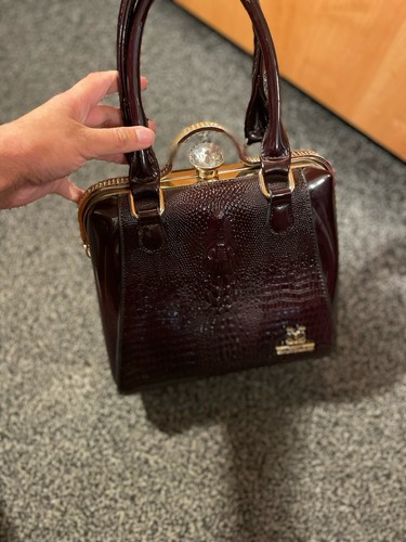 Burgundy purse hand bag - burgundy,