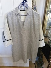 Zara  white/cream /black linen