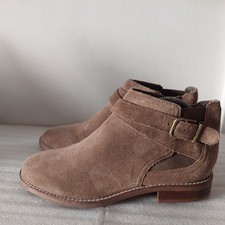 CLARKS CAMZIN HALE WOMENS TAUPE SUEDE CASUAL ANKLE BOOTS UK SIZE 6