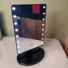 Boots LED Touch Vanity Makeup Mirror Tabletop Cosmetic Light With Tray Battery