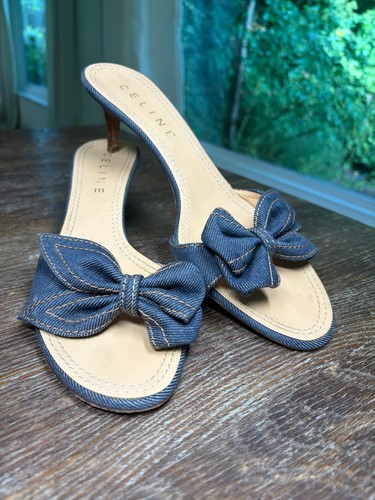 Celine blue denim heels with - heels,