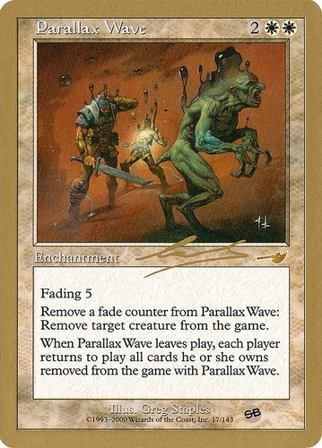 Parallax wave - parallax, (gold-bordered)