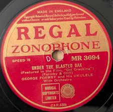 78rpm George Formby  Under The Blasted Oak / I have no idea WW2 era NM