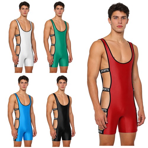 Mens wrestling singlet side - mens,