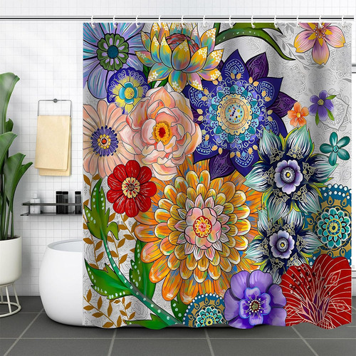 Long shower curtains boho - long,