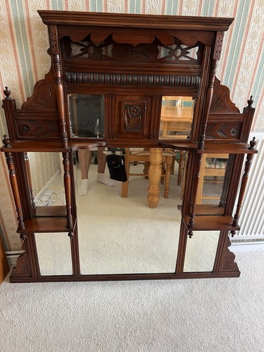 Antique edwardian overmantle - ,