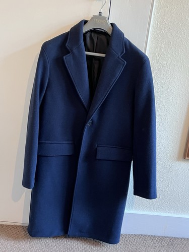 Zara navy wool - blend, overcoat