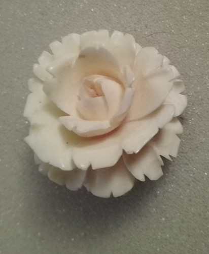 Carved rose brooch - brooch, pin
