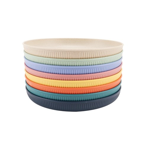 8pcs plastic plates reusable - 8pcs,