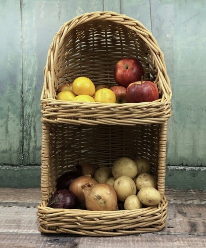 Shannock wood two tier wicker - two,
