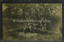 REAL SOLDIERS MILITARY POSTCARD PHOTO T5 SOUTH WITH DOG LANCASHIRE GARSTANG