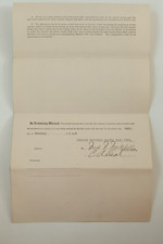 Charles Deal, SIGNED 1919 Chicago Cubs Contract (Died 1979) w/Fred Mitchell