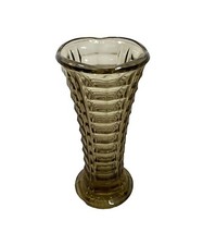 Vintage Italian Smoked Glass Ribbed Fidenza Vetraria Vase
