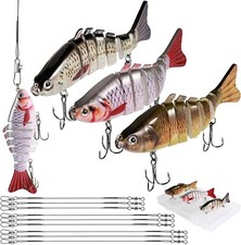 3Pcs Fishing lures 7 Segment Multi Jointed Realistic Pike Predator Swimming Lure