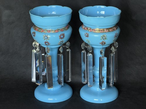 Victorian blue opaline glass - opaline,