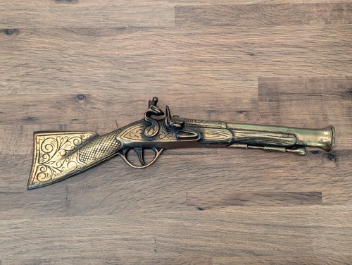 Vintage solid brass flintlock - vintage,