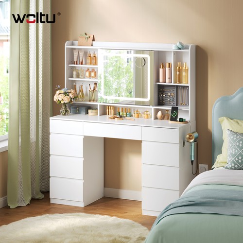 White dressing table - with, led