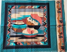 Southwestern Pots Pottery Quilt Craft Sewing Pillow Panel 21.5 x 17.5" Cranston