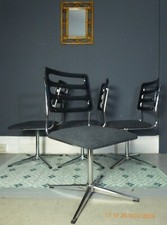 mid century swivel chrome lucite acrylic dining chairs Chromcraft 70s space age