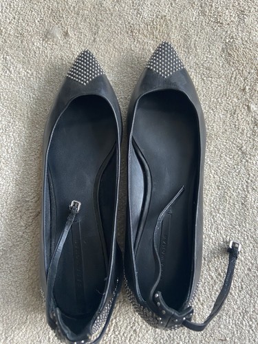 Zara black flat shoes with - black,