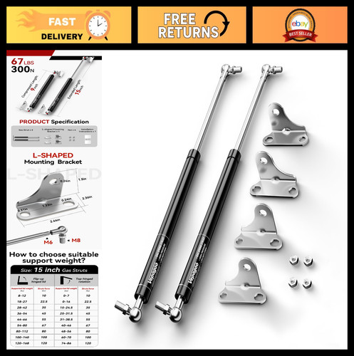 Gas struts 300n 67lb with - struts,