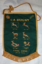 SOUTH AFRICA RUGBY JERSEY EMBROIDERED BADGES LIMITED EDITION PENNANT WITH DATES