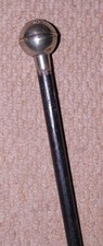 Vintage Military Swagger Stick Army Cadet Force Crest With Silver Ball Pommel