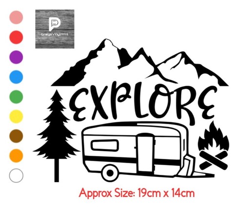 Camping vinyl sticker camper - camping,