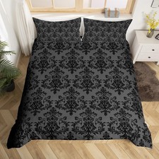 Vintage Black Duvet Cover Set