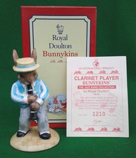ROYAL DOULTON CLARINET PLAYER BUNNYKINS JAZZ BAND -  LTD EDN, COA & BOX - DB184.
