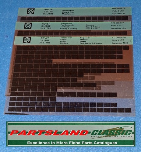 Rtc9853 parts microfiche slide - rtc9853,