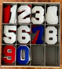 Vintage Stahls Heat Press Iron-On Transfer Red White Blue Twill 6" Numbers