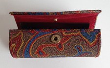 VINTAGE BROCADE LIPSTICK HOLDER CASE CADDY with MIRROR 1960's