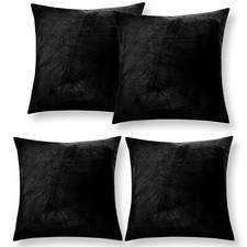 Crushed Cushion Covers or Velvet Cushions 18 x 18 Set of 2 or 4 Bed Sofa Pillows