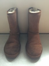 Ladies Brown Beach Feet Short Winter Sheepskin Boots Size 9 Uk 7