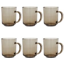 Glass Mugs Smoke Mug Brown Coffee Mugs Tea Cups Latte Hot Drink Glasses 240ML