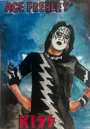 Aceo art ace frehley - aceo, frehley🩵