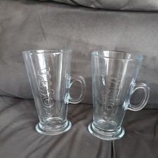 Costa Coffee Clear Logo Embossed Latte Hot Chocolate Coffee Glass Mug Cup