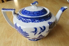 SOHO Pottery Cobridge England “Soliane" 9" Blue willow TEAPOT, 1930s