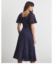 Joanna Hope Navy Lace Midi Dress Size 18