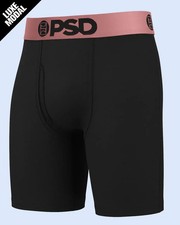 PSD Luxe Modal 7" Boxer Briefs – Black Rose Gold, Breathable Stretch Comfort