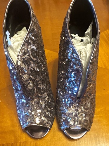 Pewter sequin peep toe - peep,