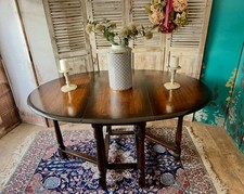 Gorgeous dark oak gate leg dining table by PRIORY – local delivery
