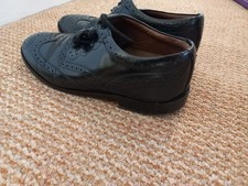 Mens The Highland Collection Black Ghillie Kilt Brogue Shoes. Leather. Size 7