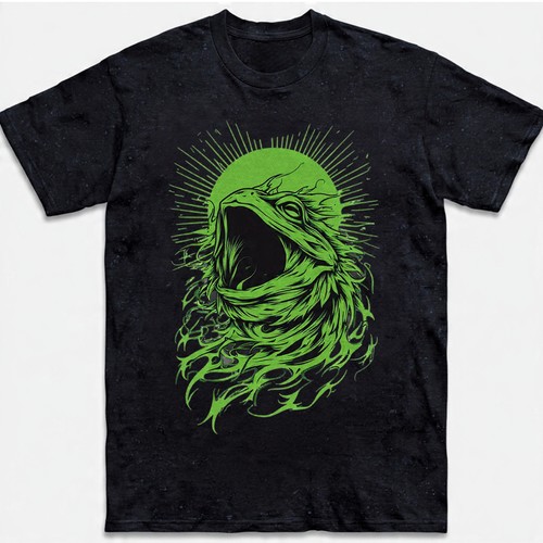 Screaming green frog - green,