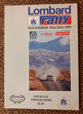 LOMBARD RAC RALLY 1989 - PROGRAMME  Signed !!  Pentti Airikkala