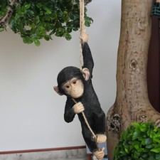 Climbing Monkey Garden Ornament Hanging Tree Animal Statue Outdoor Decoration