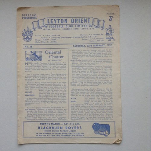 1956 leyton orient v - ,