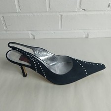 Vicki Beth Women's Heels Slingback UK Size 5.5 Euro 38.5 Black Upper Crystal 